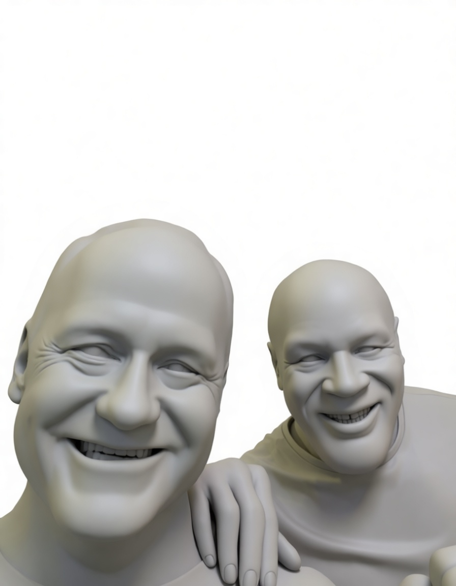 Smiling Bald Men Busts free 3D printable STL