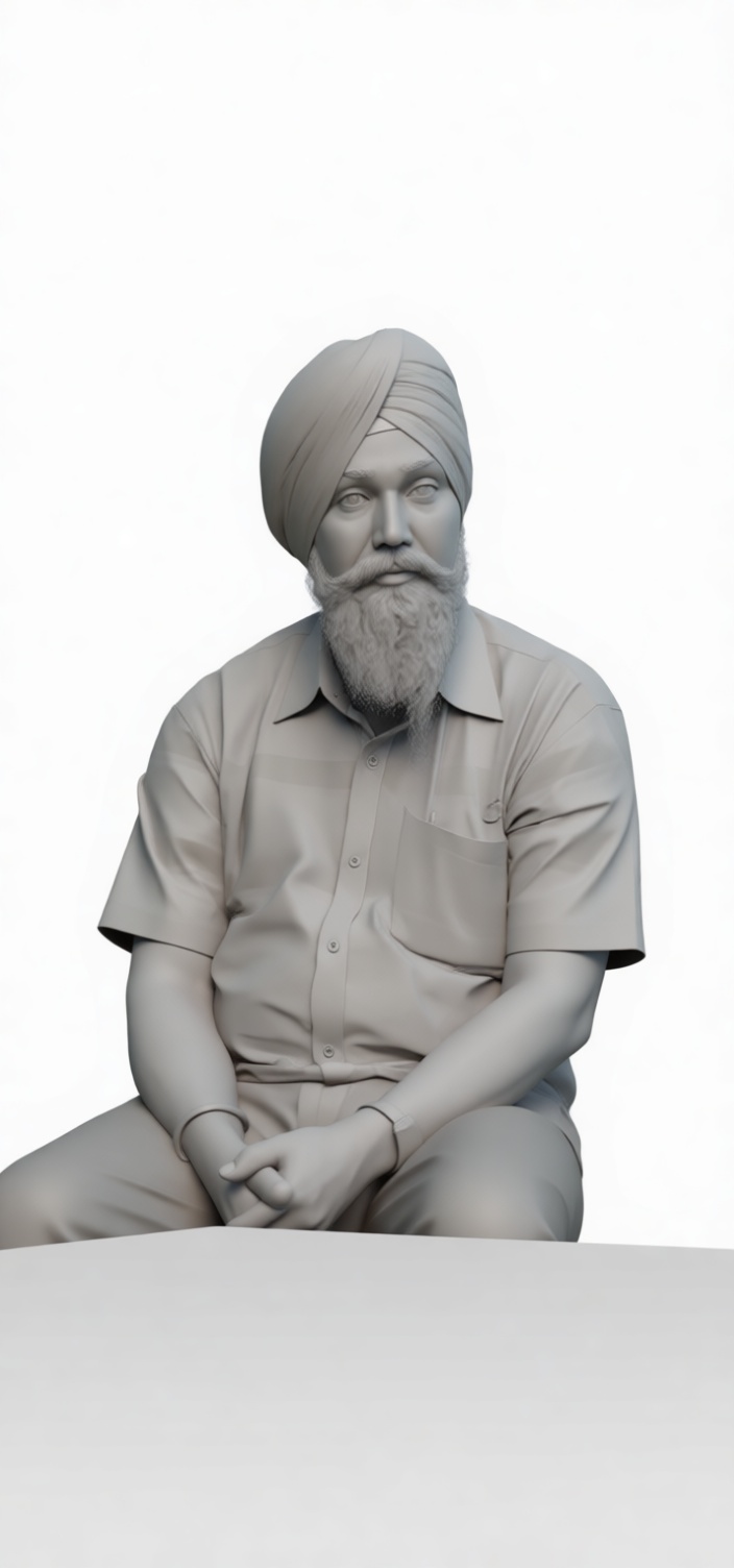 Sikh Man Seated Figurine free 3D printable STL
