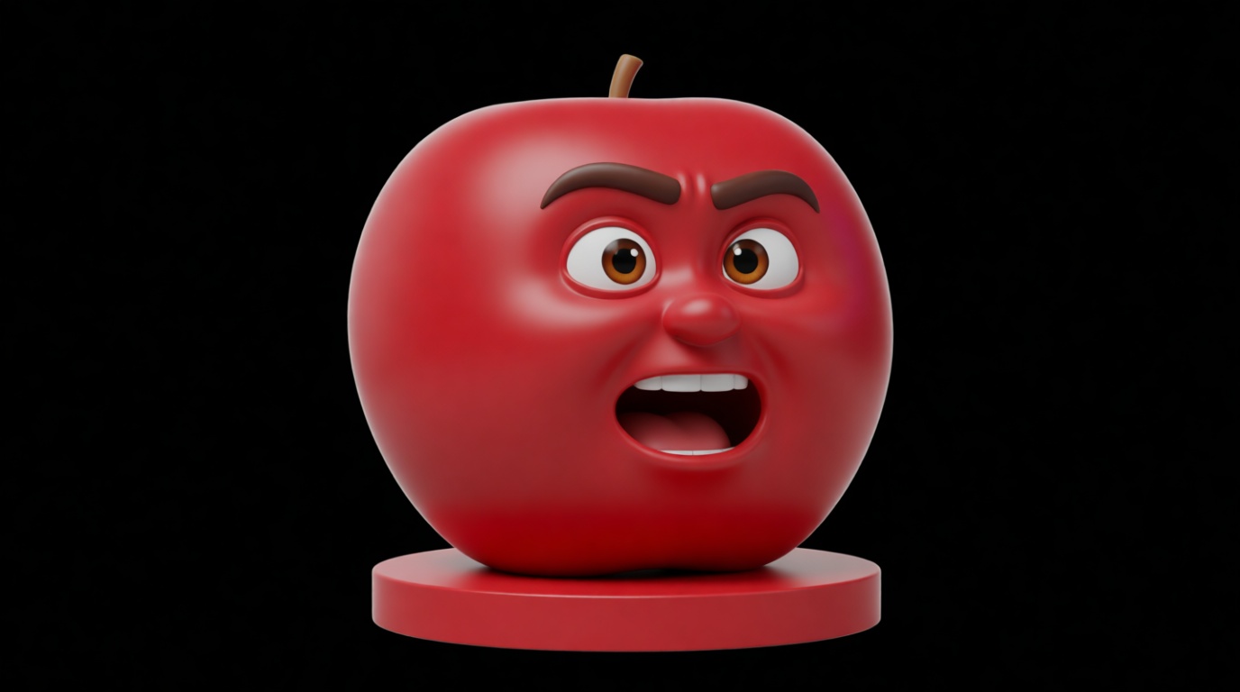 Angry Apple Figurine free 3D printable STL