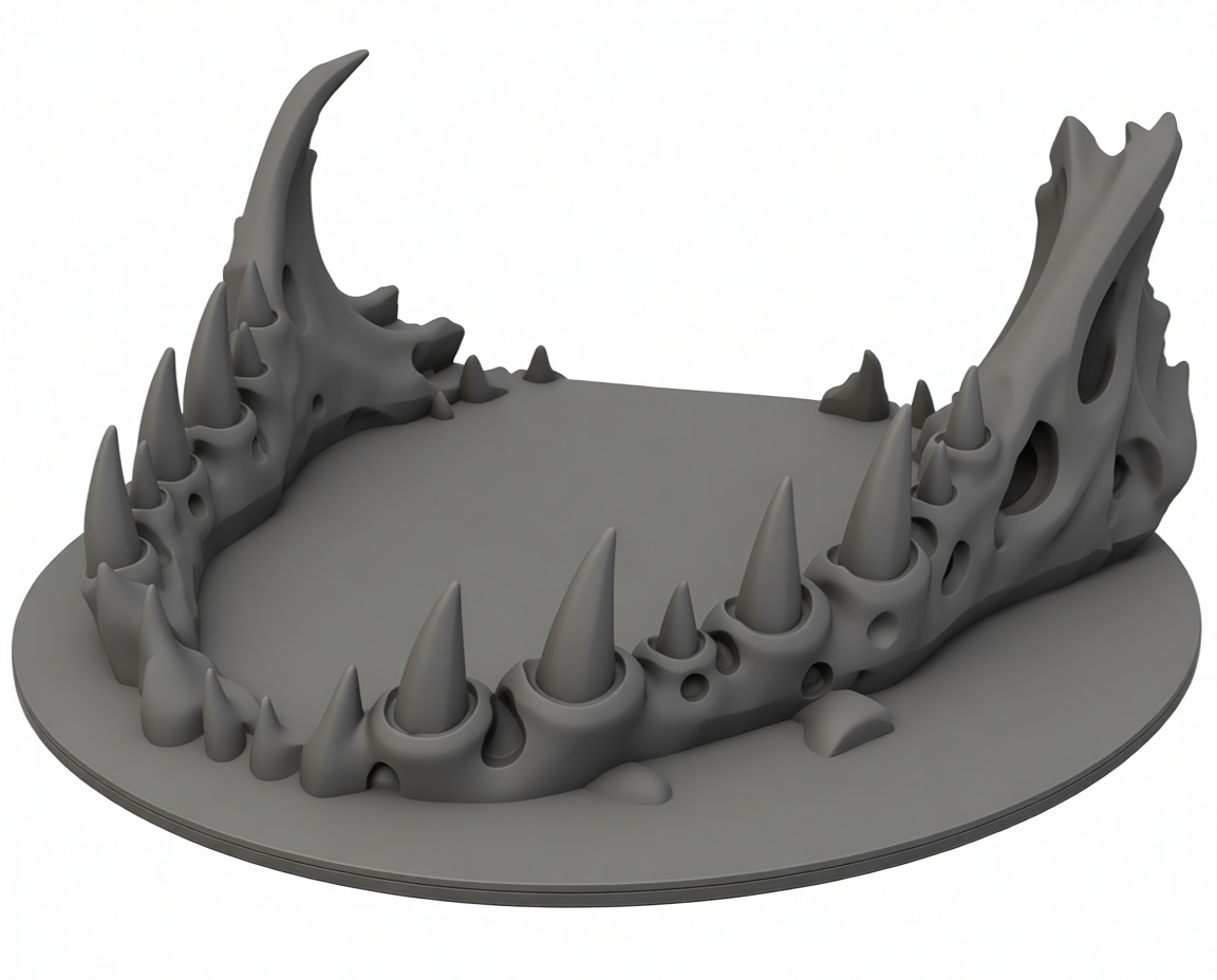 Spiked Bone Terrain Base free 3D printable STL