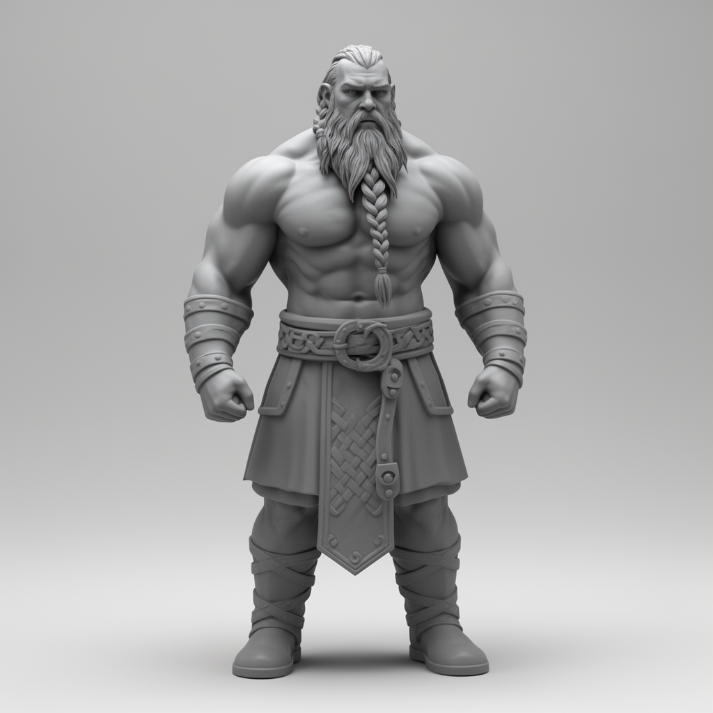 Goliath Barbarian Figurine free 3D printable STL