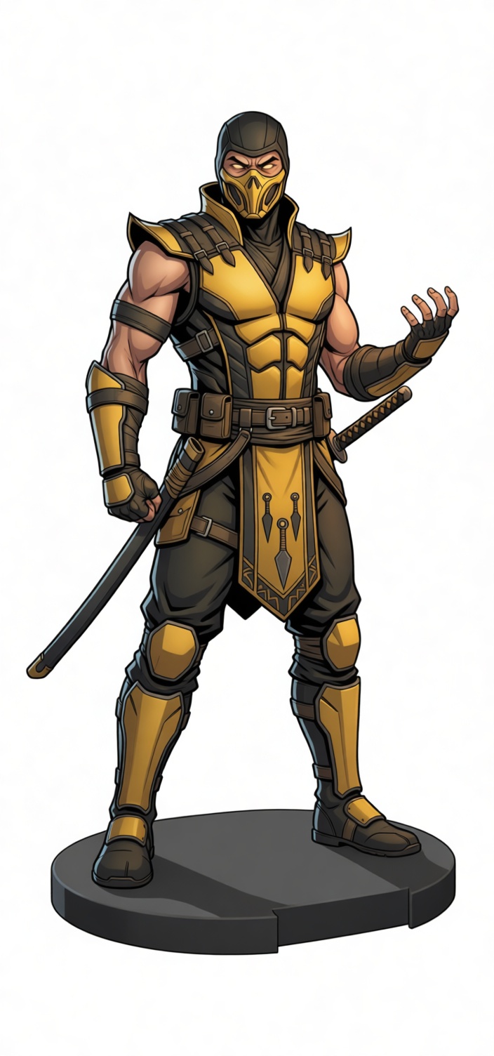 Scorpion Mortal Kombat Figurine free 3D printable STL
