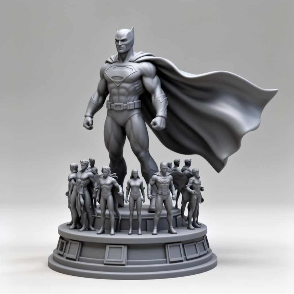 Superhero Group Statue free 3D printable STL