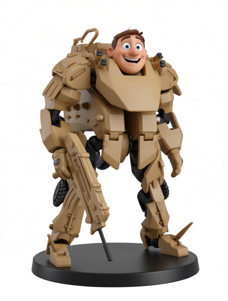 Cartoon Soldier Mech Figurine free 3D printable STL