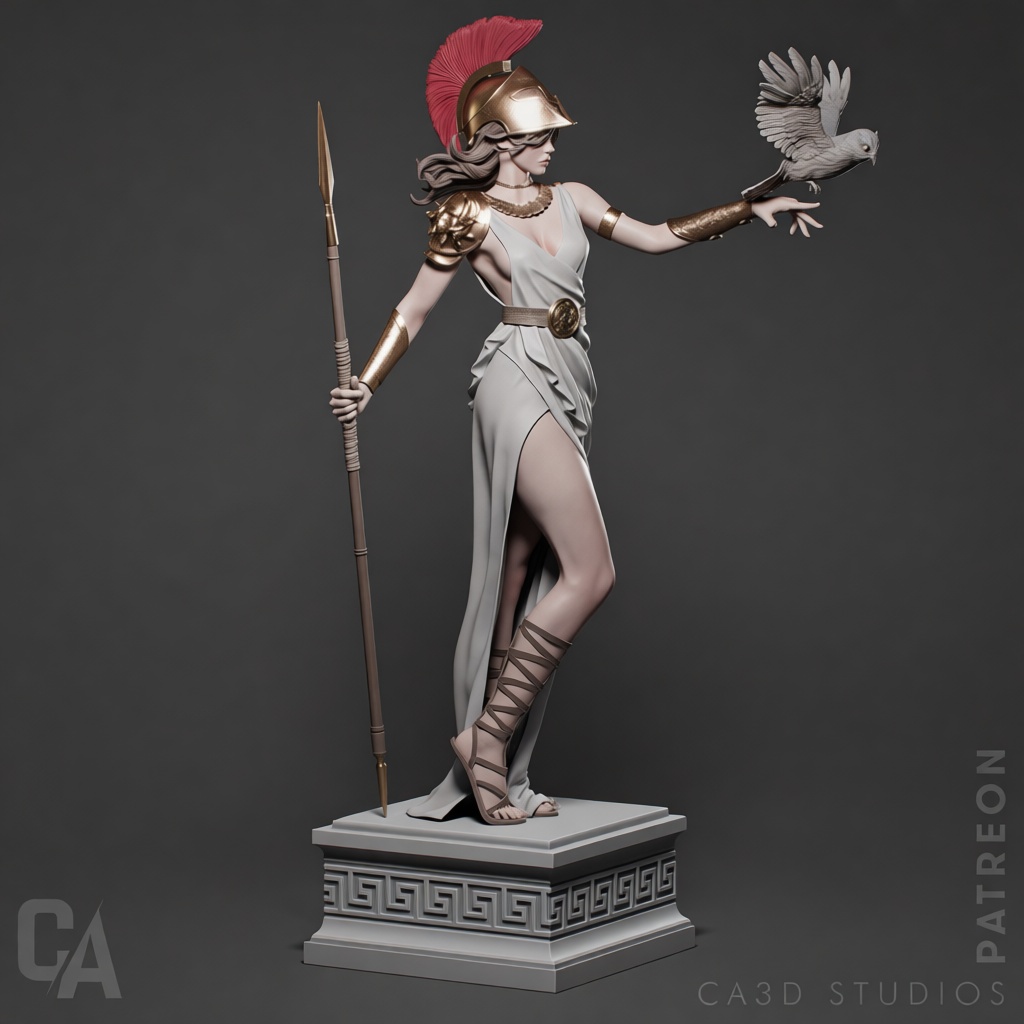 Athena Statue Figurine free 3D printable STL