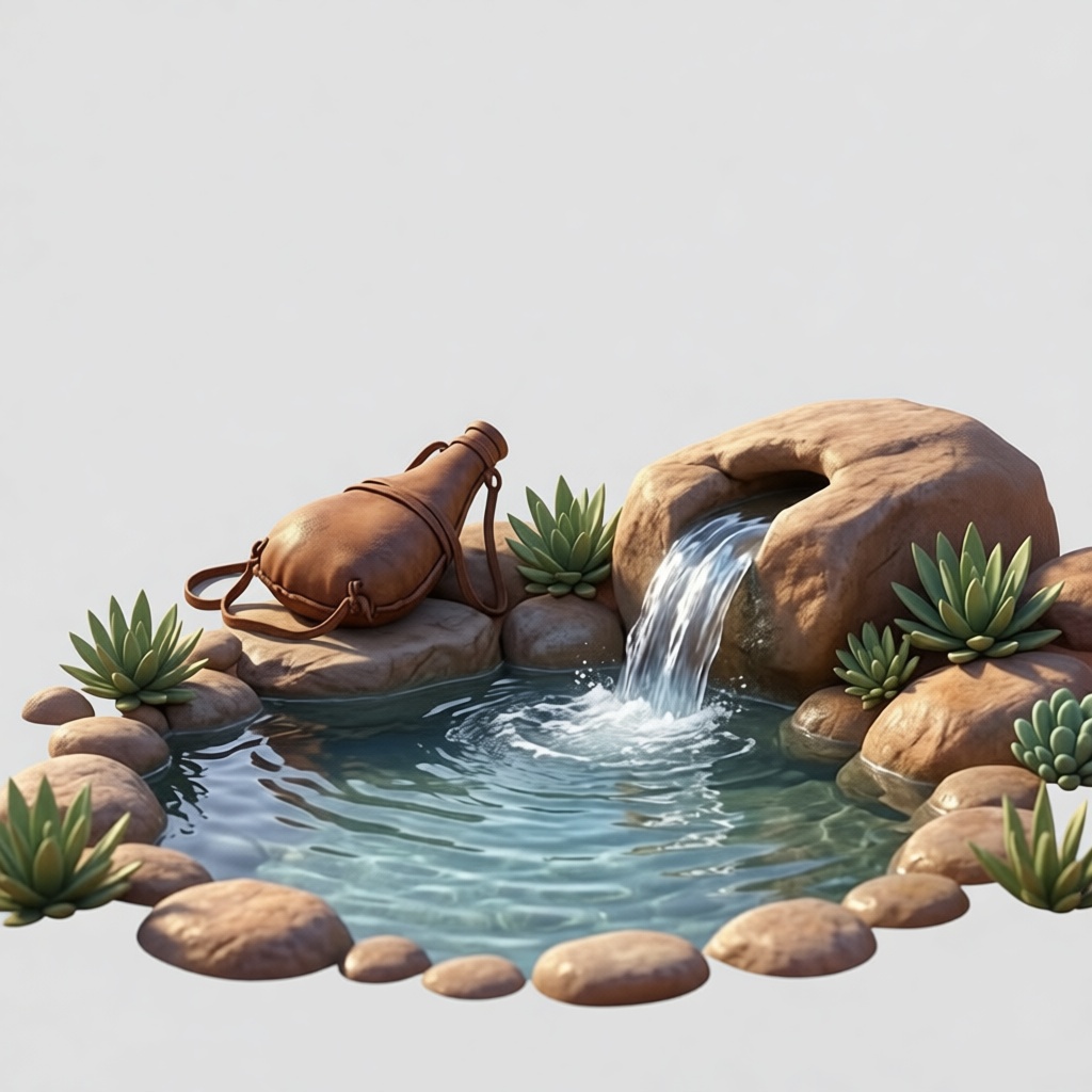Stone Waterfall Pond Model free 3D printable STL