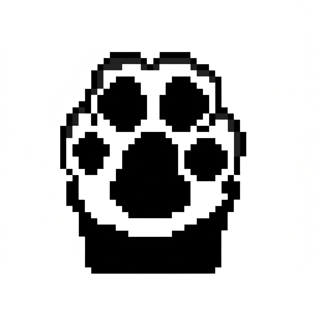 Pixel Art Paw Print free 3D printable STL