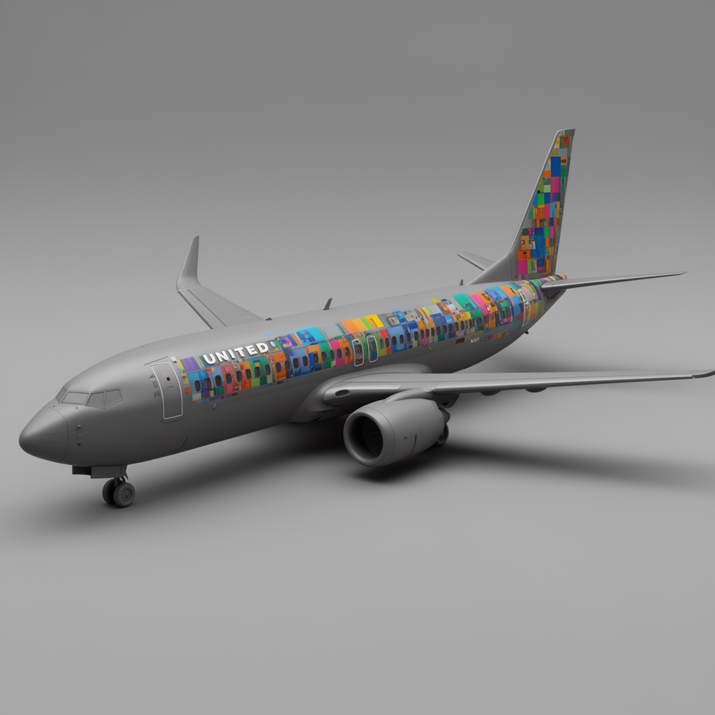 United Airlines 737 Max Model free 3D printable STL