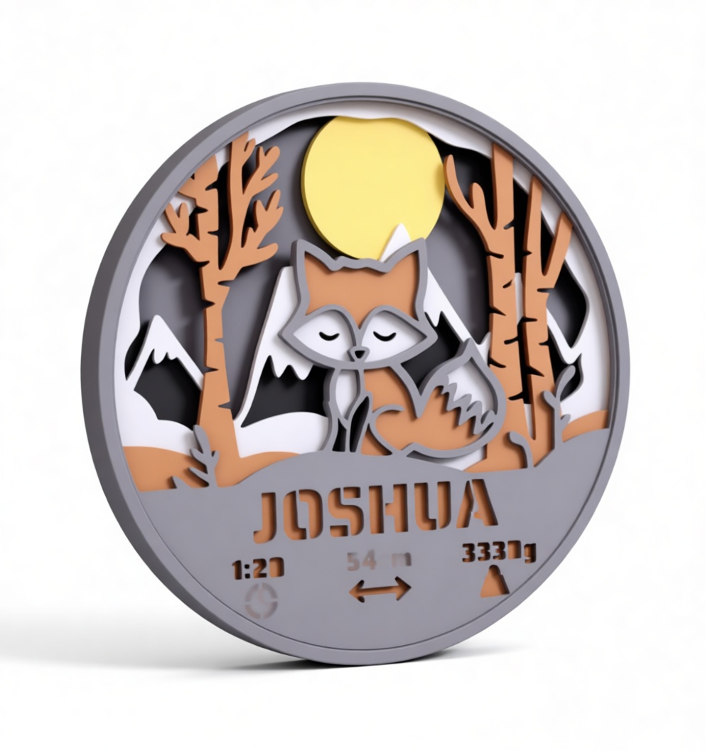 Fox Scene Plaque free 3D printable STL