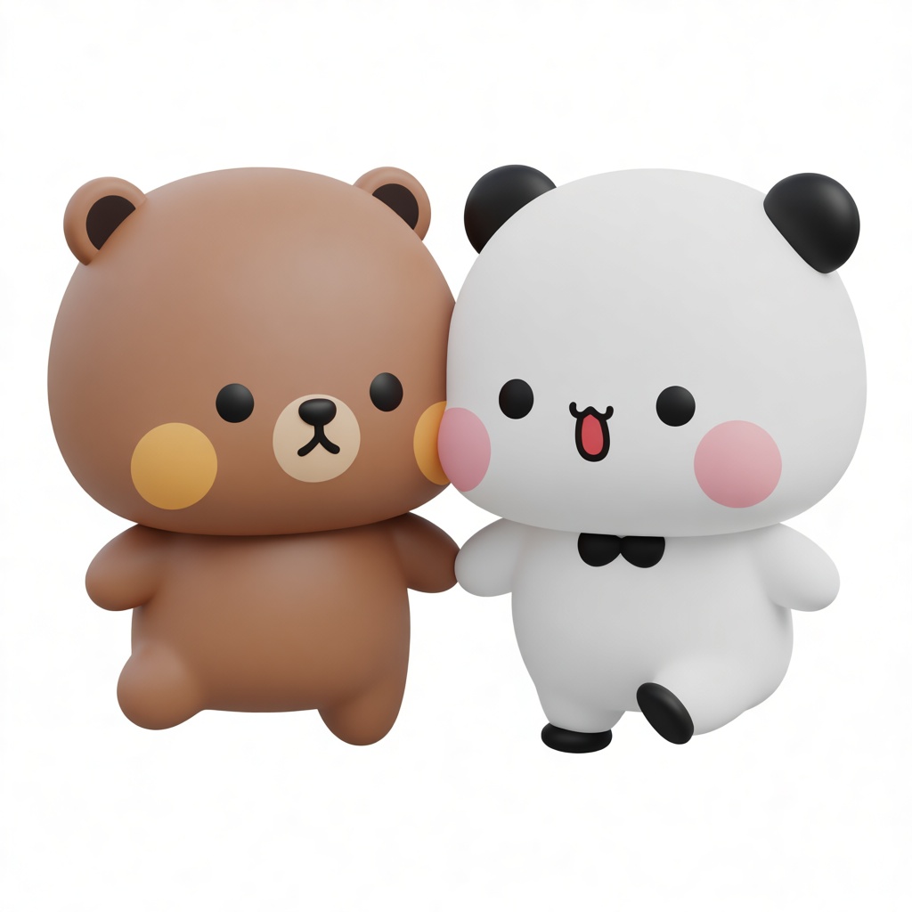 Cute Bear and Panda Figurines free 3D printable STL