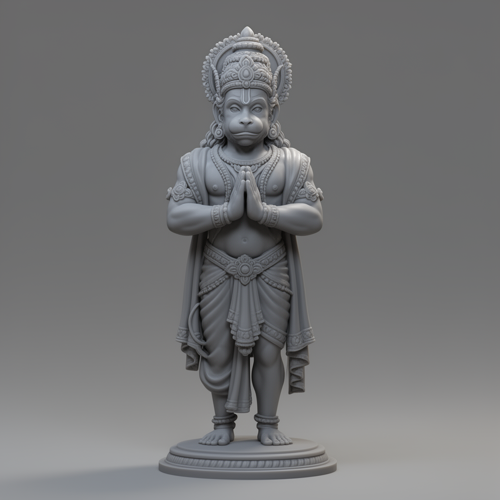 Lord Hanuman Praying Figurine free 3D printable STL