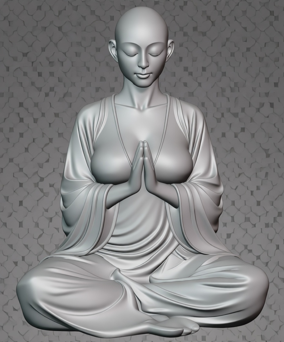 Meditating Woman Figurine free 3D printable STL