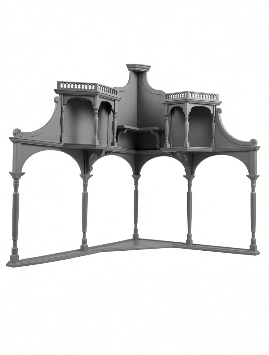 Medieval Pavilion Structure free 3D printable STL