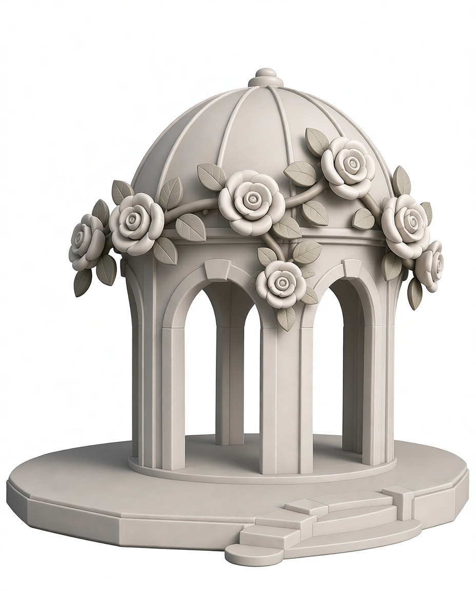 Rose Gazebo Sculpture free 3D printable STL