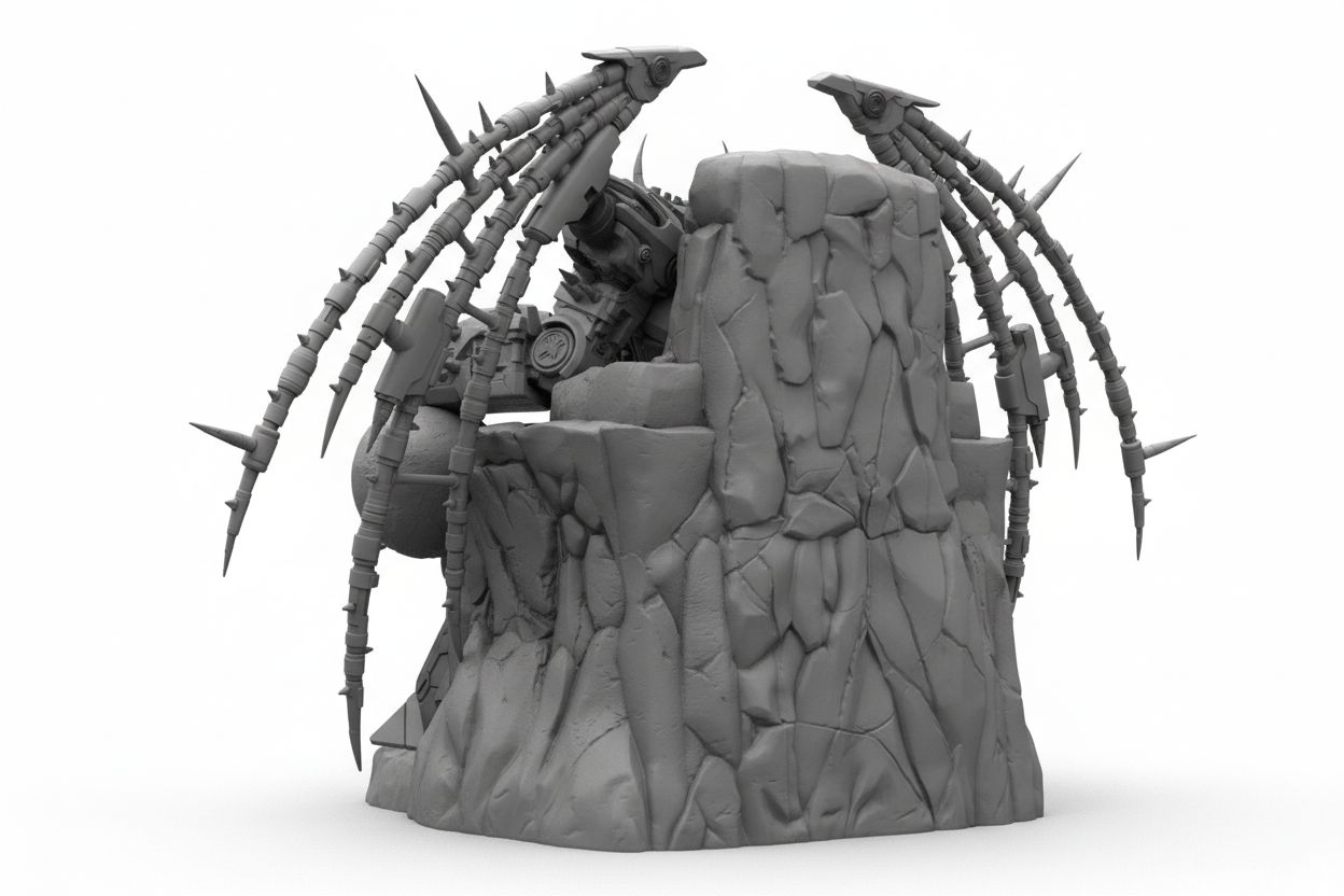 Spiky Sci-Fi Sentinel free 3D printable STL