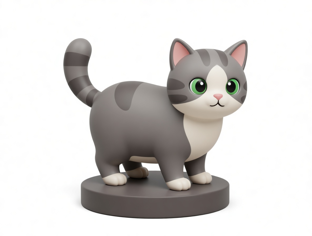 Gray Tabby Cat Figurine free 3D printable STL