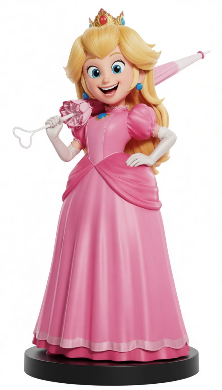 Princess Peach Figurine free 3D printable STL