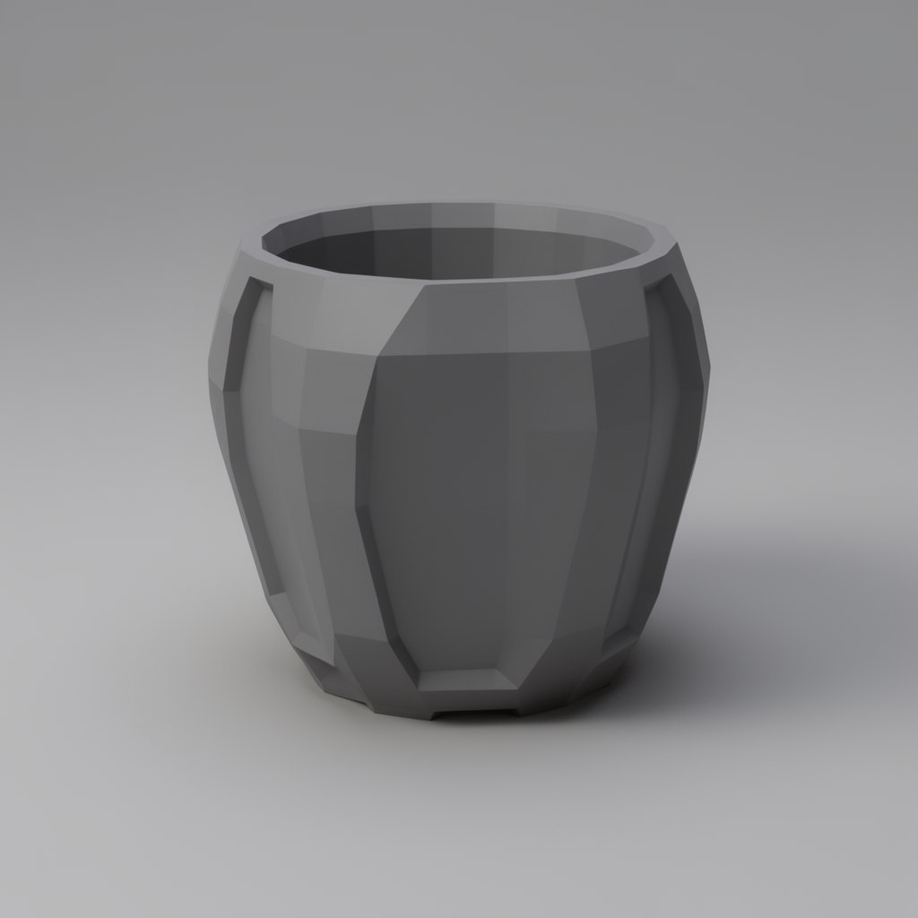 Futuristic Low Poly Plant Pot free 3D printable STL