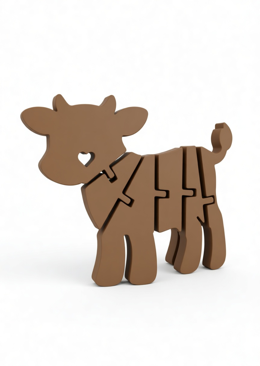 Cow Puzzle Figurine free 3D printable STL