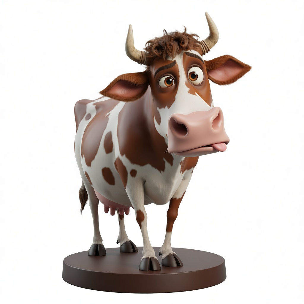 Cartoon Cow Figurine free 3D printable STL