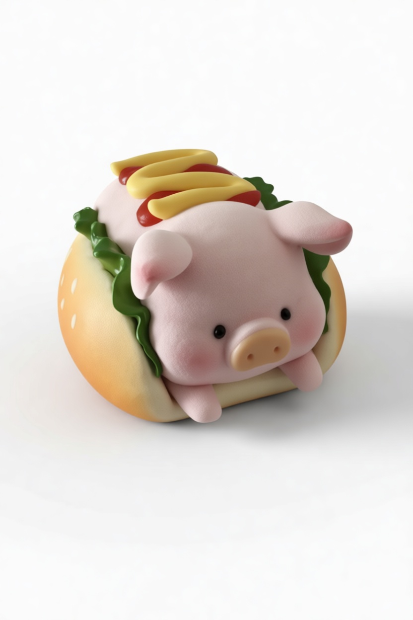 Pig Hotdog Figurine free 3D printable STL