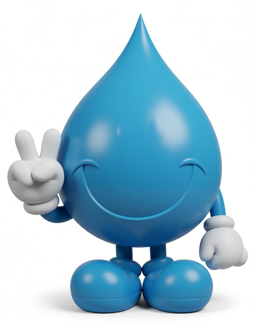 Water Drop Mascot Figurine free 3D printable STL