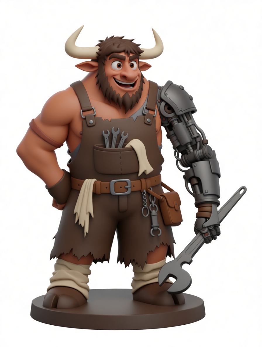 Minotaur Mechanic Figurine free 3D printable STL