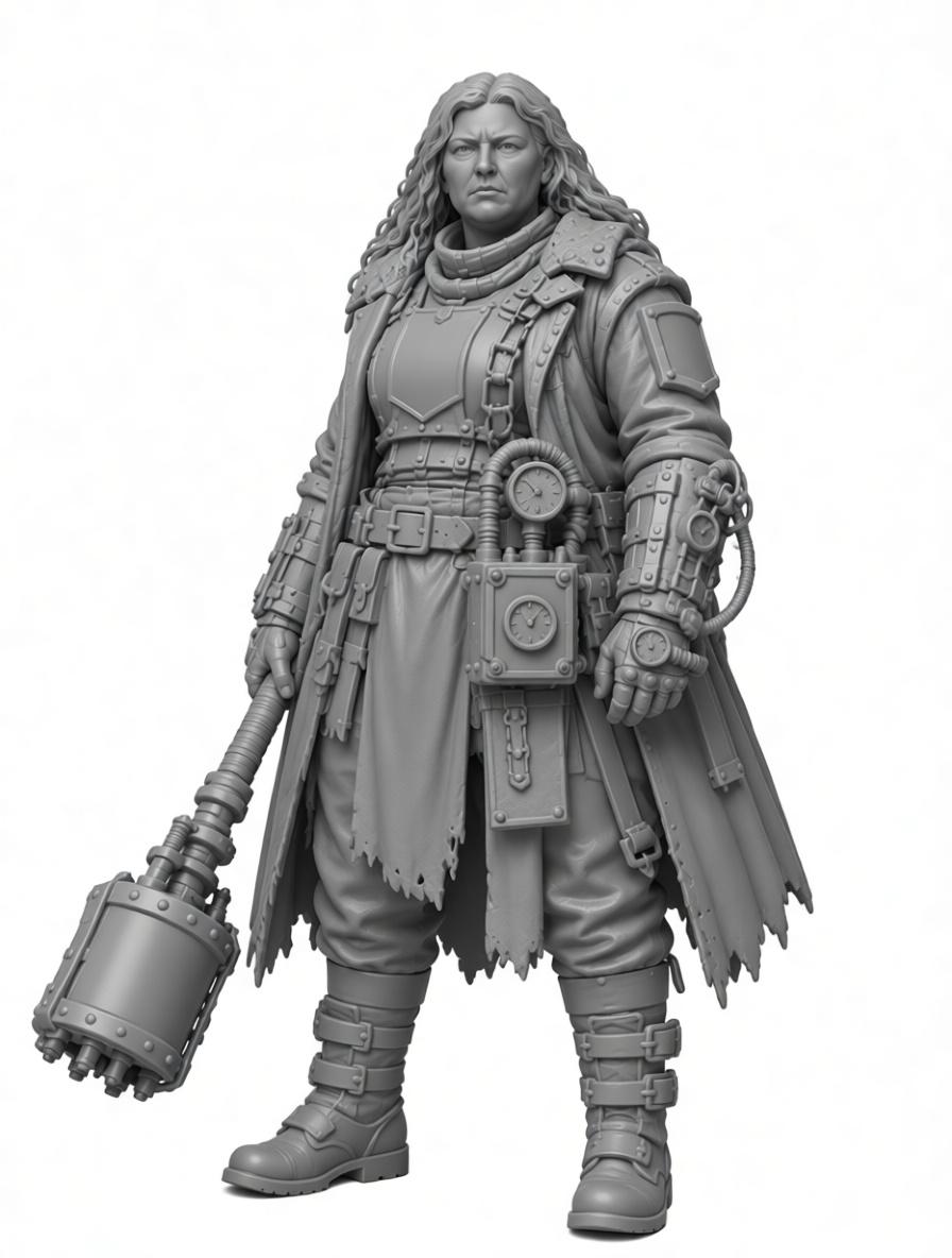 Steampunk Warrior Figurine free 3D printable STL