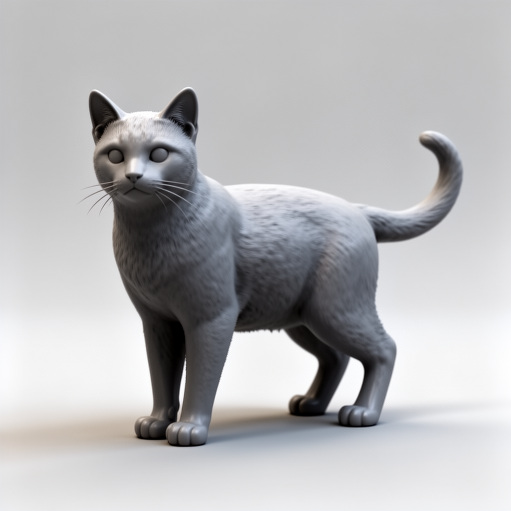 Russian Blue Cat Figurine free 3D printable STL
