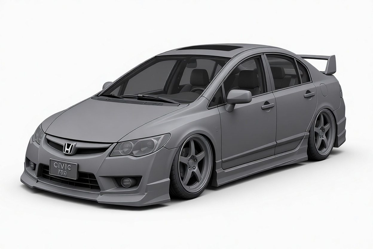 Honda Civic FD2 Sedan Model free 3D printable STL