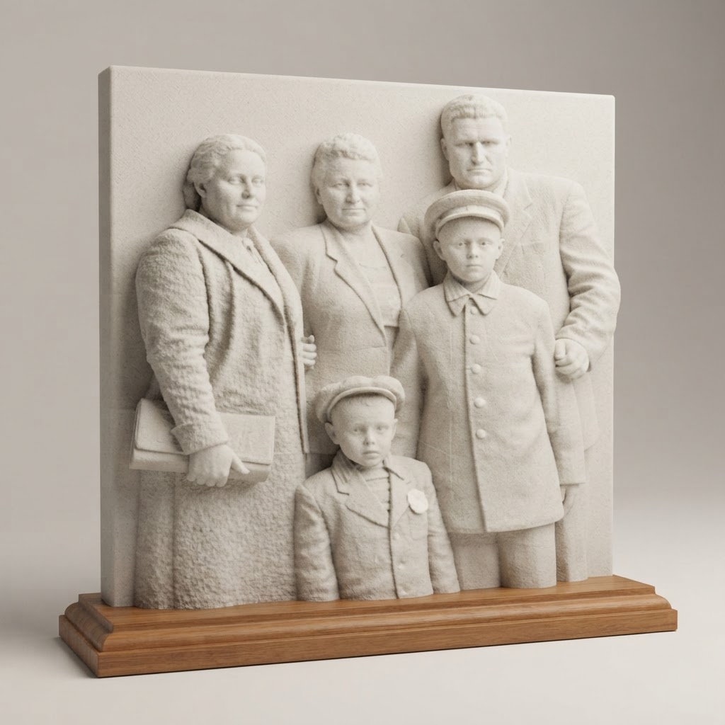 Historic Family Relief Sculpture free 3D printable STL