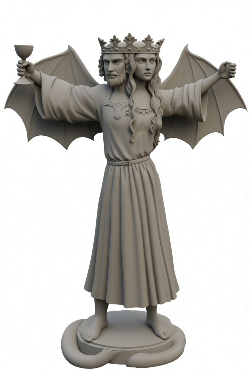 Two-Faced King Statue free 3D printable STL