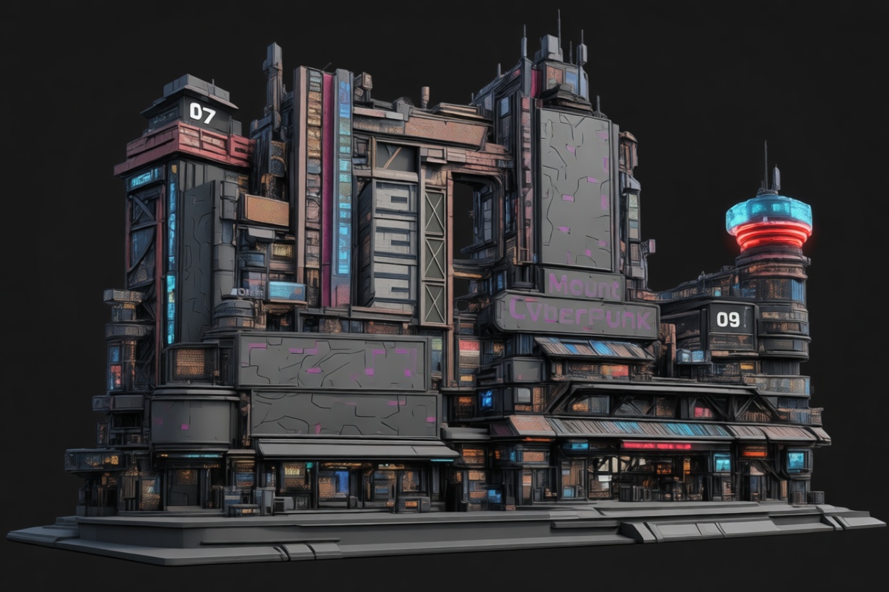 Cyberpunk City Building Model free 3D printable STL