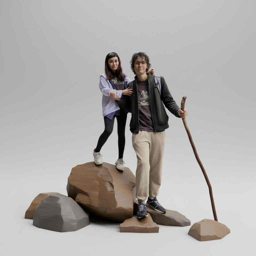 Hiking Couple free 3D printable STL