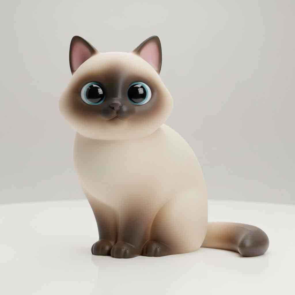 Siamese Cat Figurine free 3D printable STL