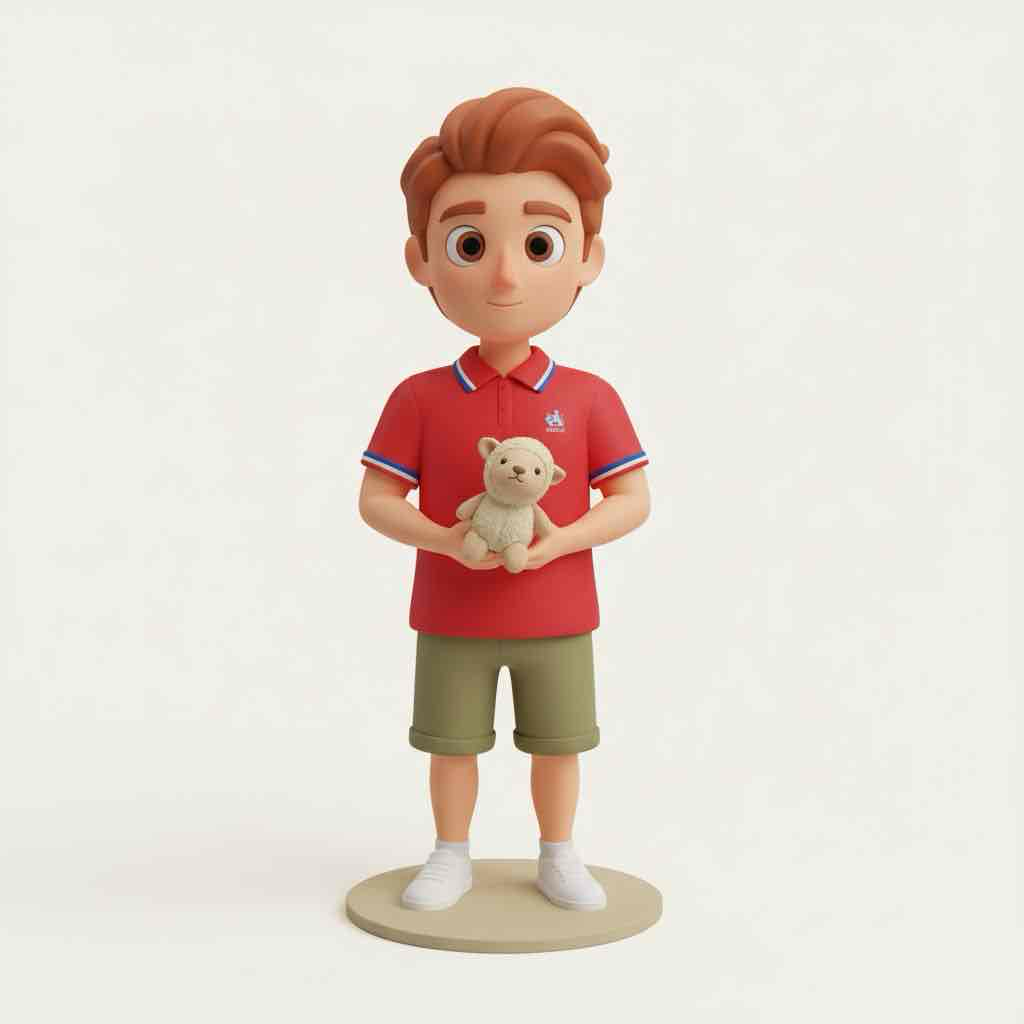 Boy Holding Teddy Bear free 3D printable STL