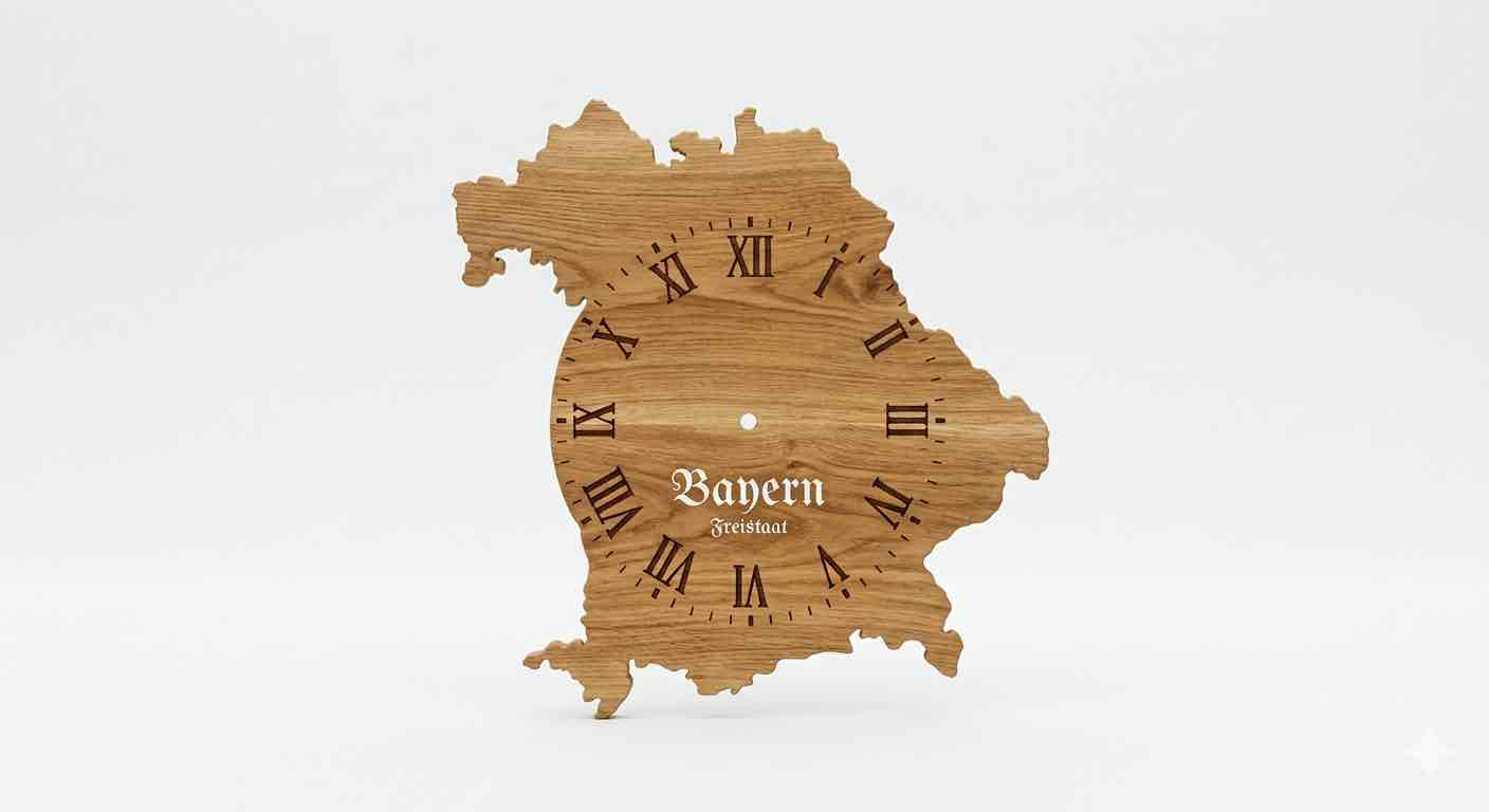 Bavarian Map Wall Clock free 3D printable STL