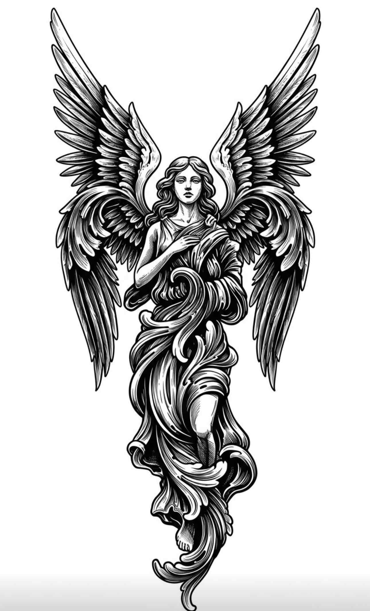 Elegant Winged Angel free 3D printable STL