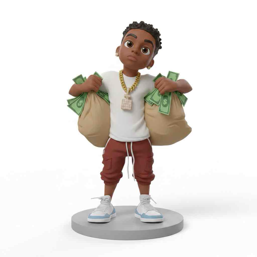 Cartoon Boy with Money free 3D printable STL