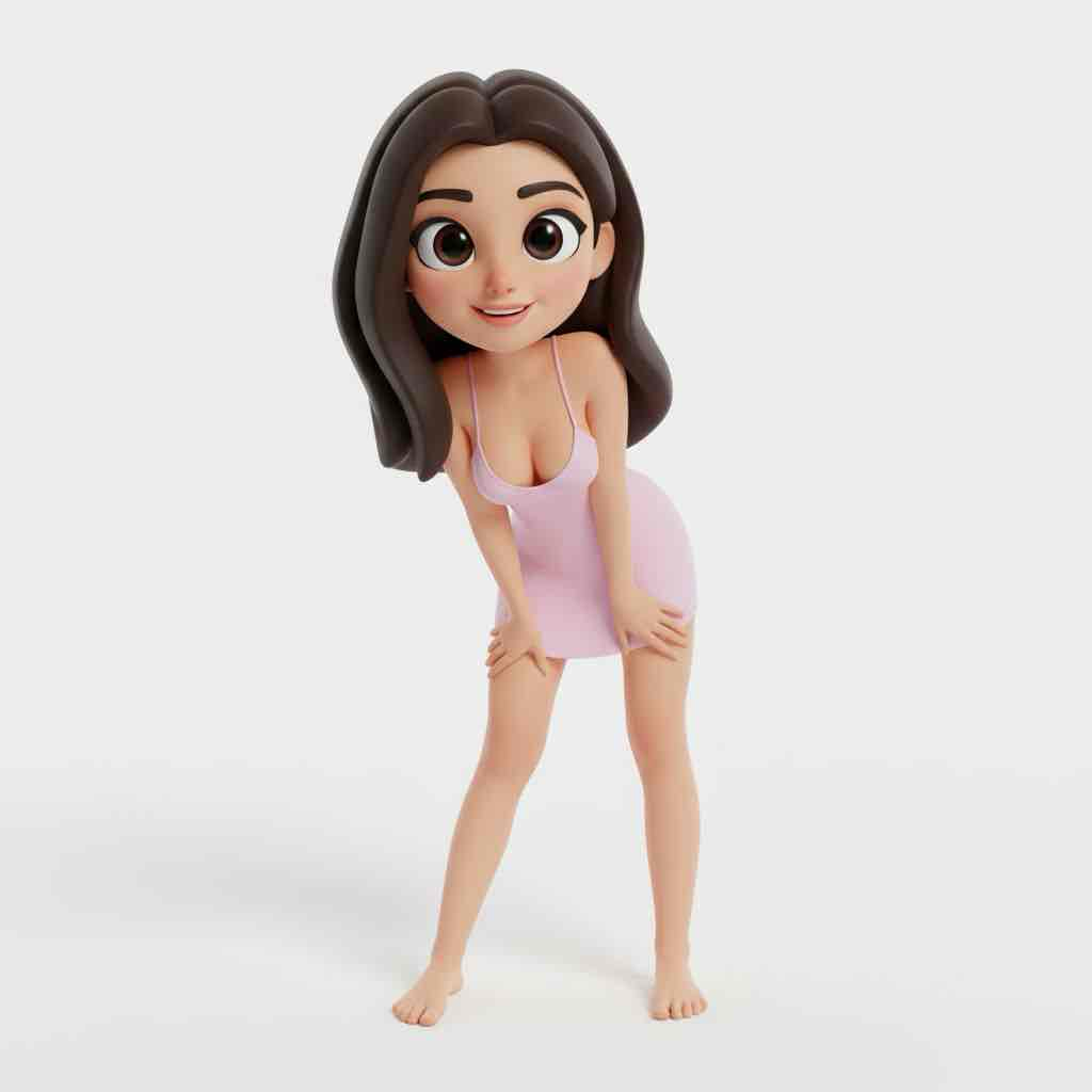 Cartoon Woman Pose free 3D printable STL