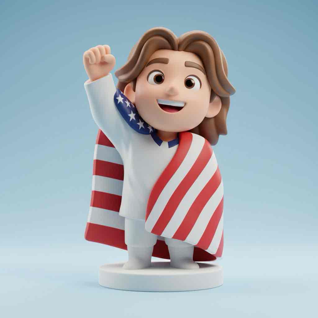 Patriotic Cartoon Character free 3D printable STL