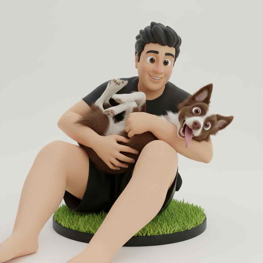 Boy Holding Corgi free 3D printable STL