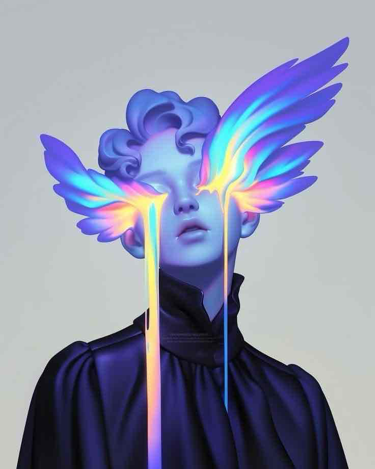 Ethereal Winged Figure free 3D printable STL