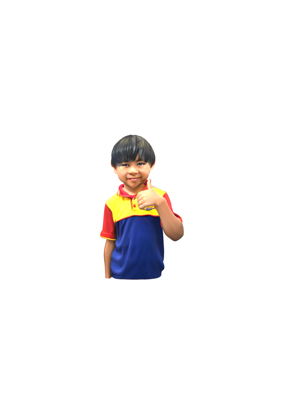 Smiling Boy with Thumbs Up free 3D printable STL
