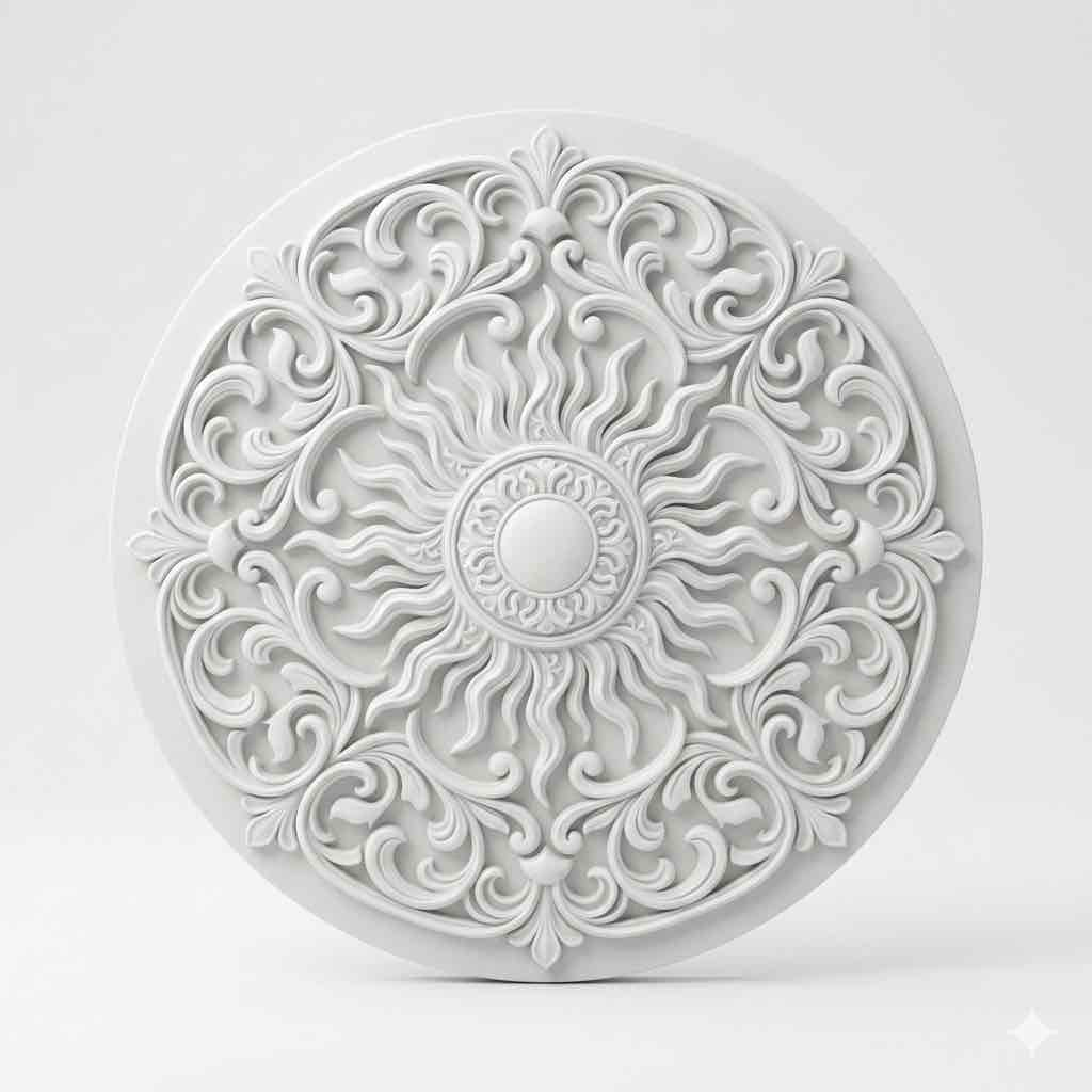 Sunburst Decorative Relief free 3D printable STL