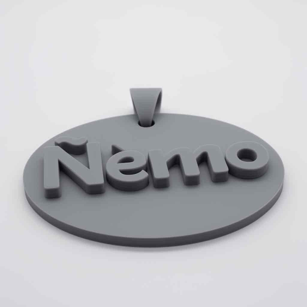 Nemo Name Pendant free 3D printable STL