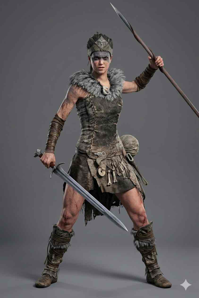 Fierce Warrior Female free 3D printable STL