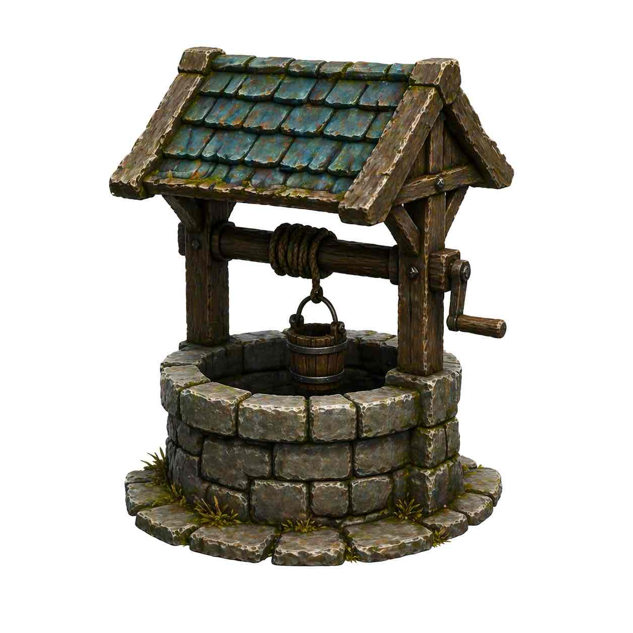 Medieval Stone Well free 3D printable STL