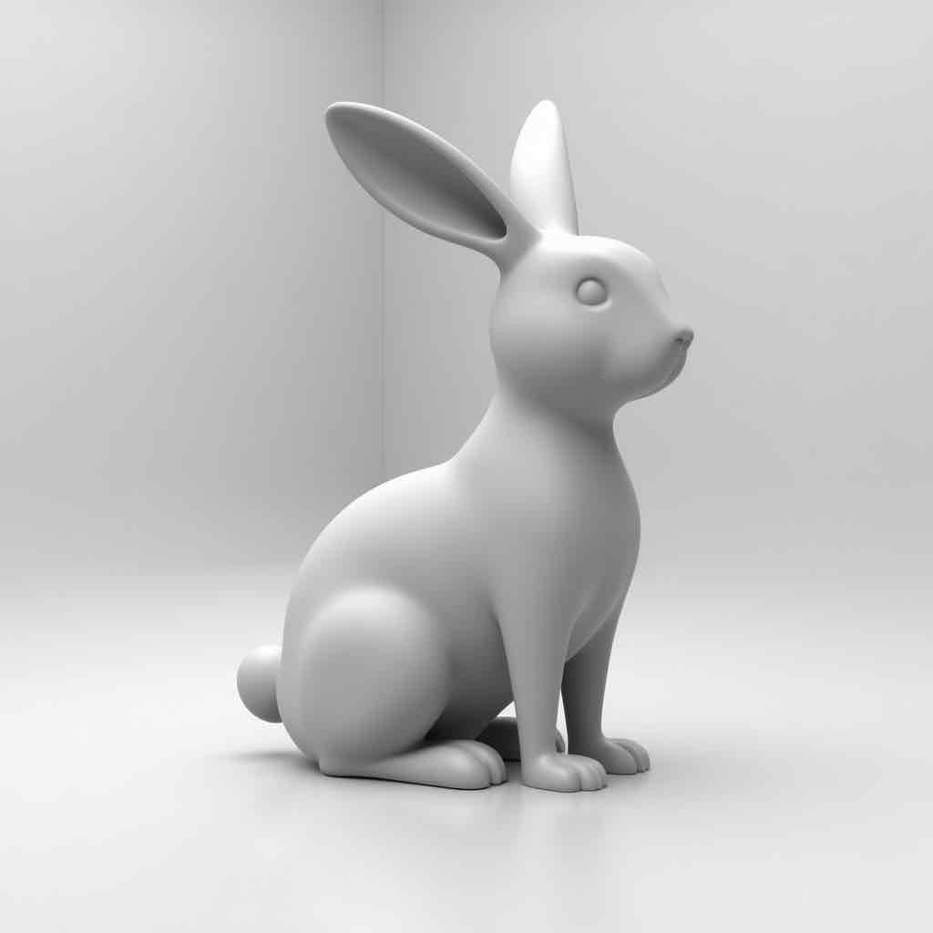 Sitting Rabbit Figure free 3D printable STL