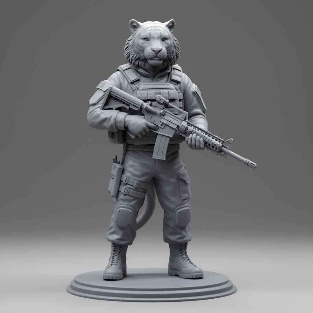 Tiger Soldier Figurine free 3D printable STL